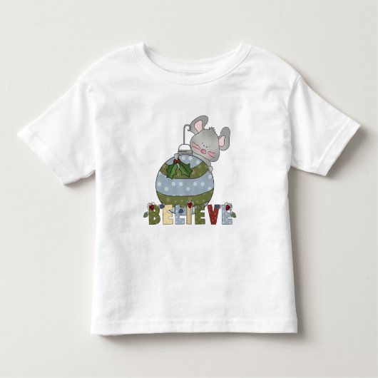 Geloof Little Mouse Ornament Christmas Kinder Shirts (Voorkant)