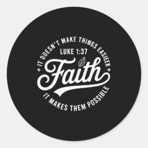 Geloof Lukas 1 37 Bijbelvers Christelijk Religieus Ronde Sticker
