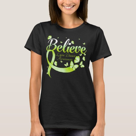Geloof LYME DISEASE Butterfly T-shirt (Voorkant)