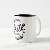 Geloof maakt alles mogelijk - Christelijk Tweekleurige Koffiemok (Voorkant rechts)