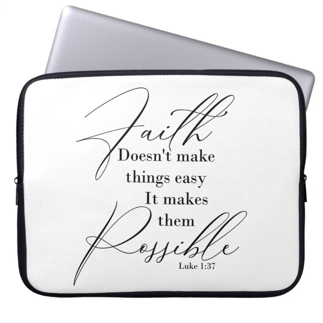 Geloof maakt dingen mogelijk laptop sleeve (Voorkant)
