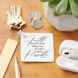 Geloof maakt dingen mogelijk monogram sleutelhanger