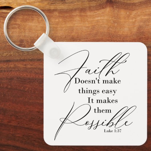 Geloof maakt dingen mogelijk monogram sleutelhanger (Voorkant)
