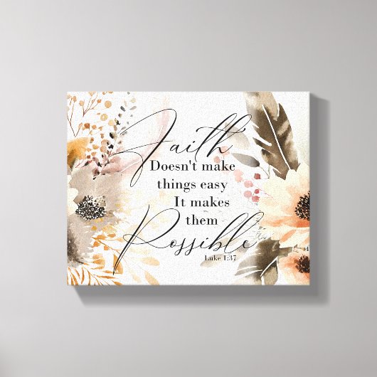 Geloof maakt dingen mogelijk omlijst doek canvas afdruk (Voorkant)