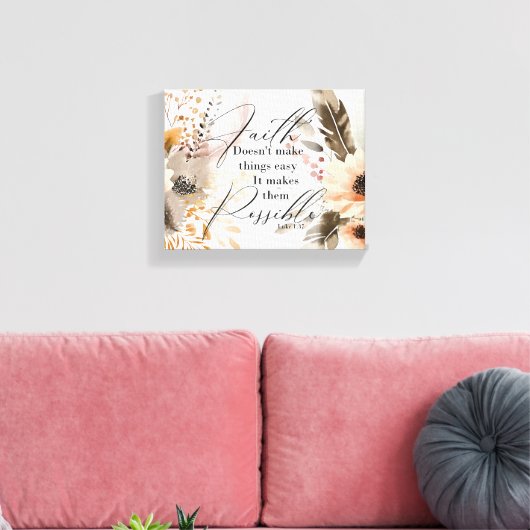 Geloof maakt dingen mogelijk omlijst doek canvas afdruk (Insitu (Woonkamer))