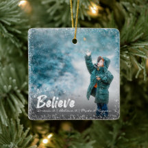 Geloof maar | Sneeuw Overlay Foto Vrolijk Kerstfee