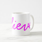Geloof Magenta Script Mok (Voorkant rechts)