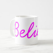 Geloof Magenta Script Mok (Voorkant links)