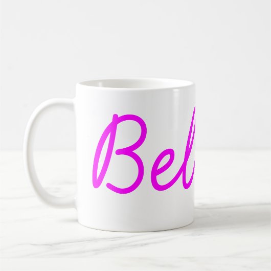 Geloof Magenta Script Mok (Links)