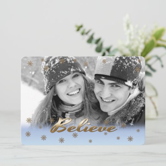 Geloof me. Aangepaste Kaart met kerstflat voor fot (Staand voorkant)