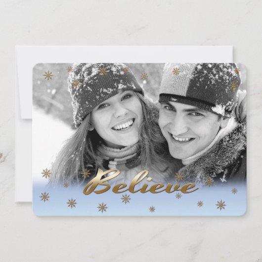 Geloof me. Aangepaste Kaart met kerstflat voor fot (Voorkant)
