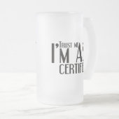 Geloof me ASE Certified Auto Mechanic Matglas Bierpul (Voorkant rechts)