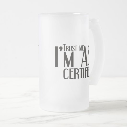 Geloof me ASE Certified Auto Mechanic Matglas Bierpul (Voorkant rechts)