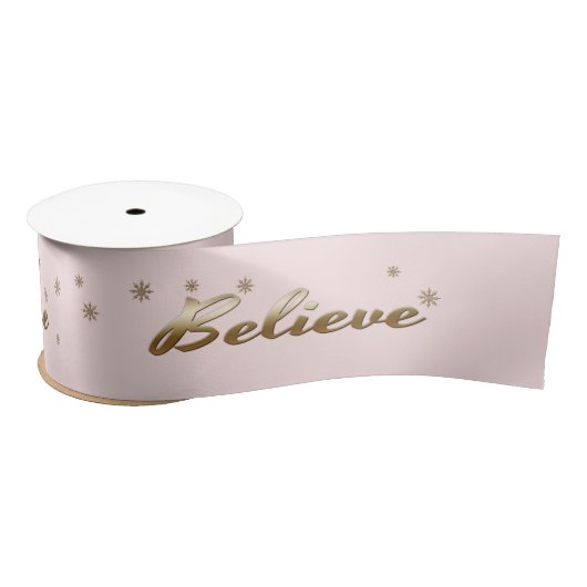 Geloof me. Blush Pink Gold-kerstcadeau Satijnen Lint (Spoel)