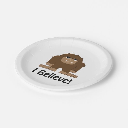 Geloof me. Cute bigfoot Papieren Bordje (Gekanteld)