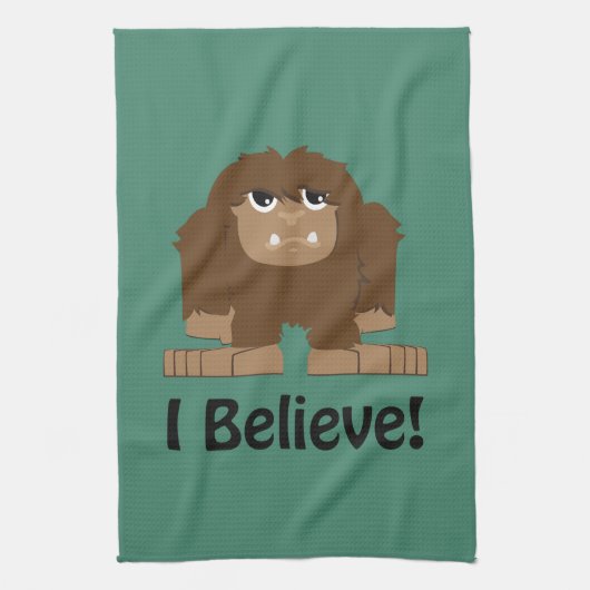 Geloof me. Cute bigfoot Theedoek (Verticaal)