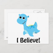 Geloof me. Cute Blue Nessie Briefkaart (Voorkant / Achterkant)