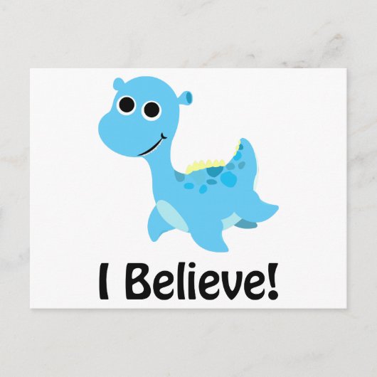 Geloof me. Cute Blue Nessie Briefkaart (Voorkant)