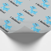 Geloof me. Cute Blue Nessie Cadeaupapier (Hoek)