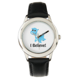 Geloof me. Cute Blue Nessie Horloge