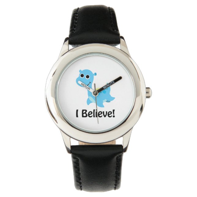 Geloof me. Cute Blue Nessie Horloge (Voorkant)