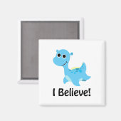 Geloof me. Cute Blue Nessie Magneet (Voorkant / Achterkant)