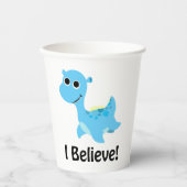 Geloof me. Cute Blue Nessie Papieren Bekers (Voorkant)