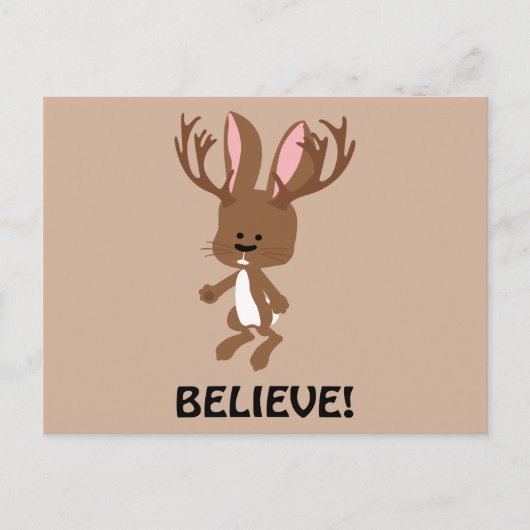 Geloof me! Cute Jackalope Briefkaart (Voorkant)