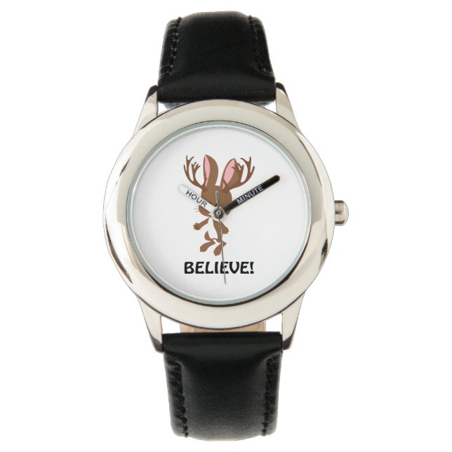 Geloof me! Cute Jackalope Horloge (Voorkant)