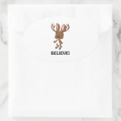 Geloof me! Cute Jackalope Ovale Sticker (Tas)