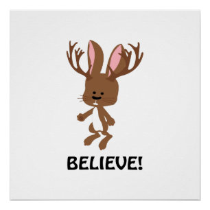 Geloof me! Cute Jackalope Poster