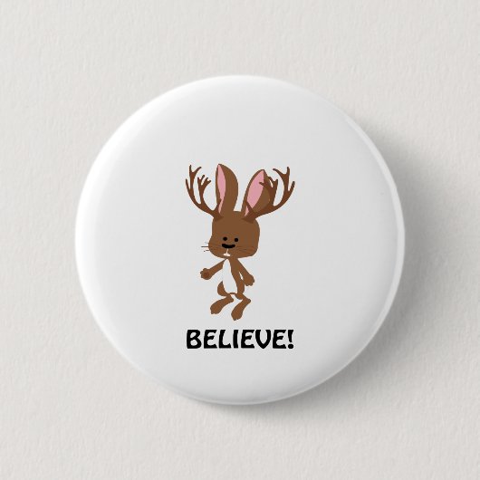 Geloof me! Cute Jackalope Ronde Button 5,7 Cm (Voorkant)