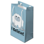 Geloof me. Cute Yeti Klein Cadeauzakje (Achterkant Gekanteld)