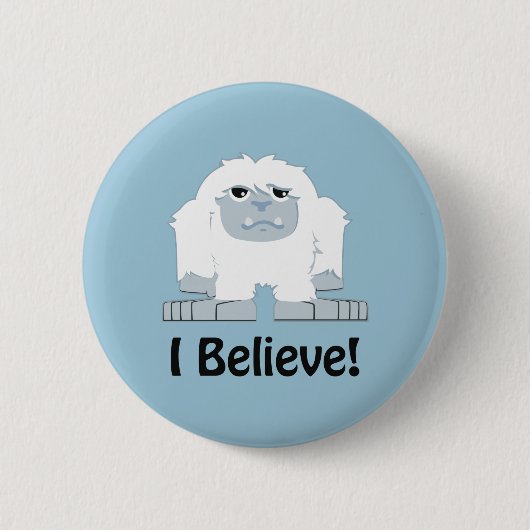 Geloof me. Cute Yeti Ronde Button 5,7 Cm (Voorkant)