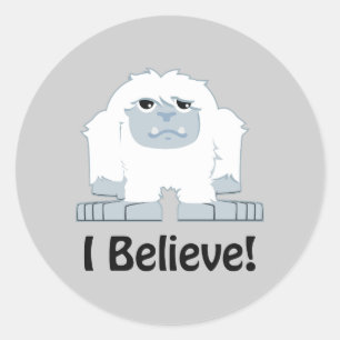 Geloof me. Cute Yeti Ronde Sticker