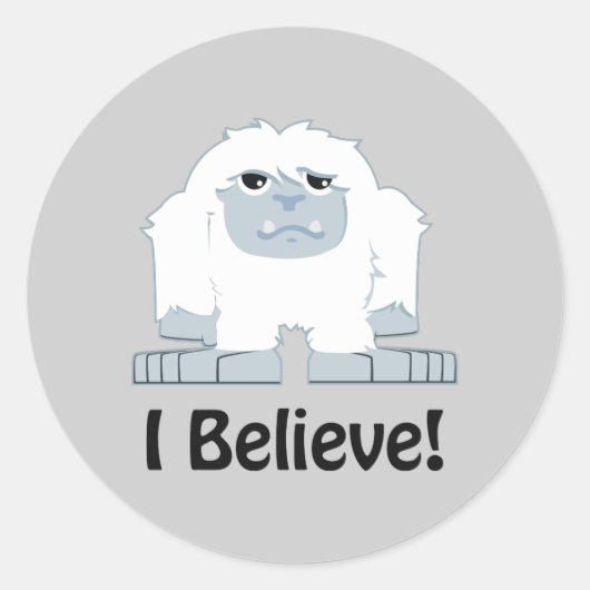 Geloof me. Cute Yeti Ronde Sticker (Voorkant)
