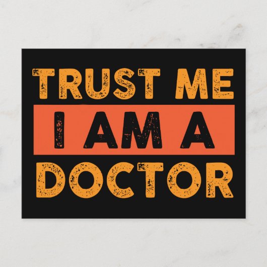 Geloof me dat ik dokter ben briefkaart (Voorkant)