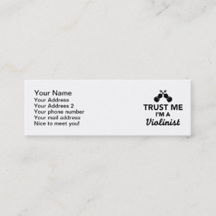 Geloof me dat ik een Violinist ben Mini Visitekaartje