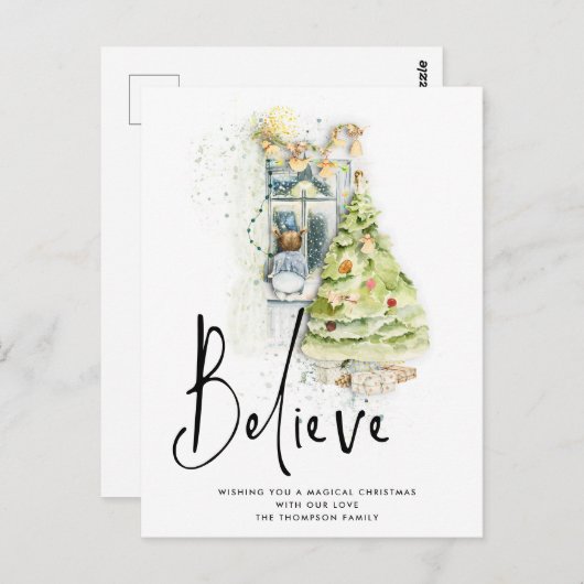 Geloof me de Magische Kerst van het Kind van het M Briefkaart (Voorkant / Achterkant)