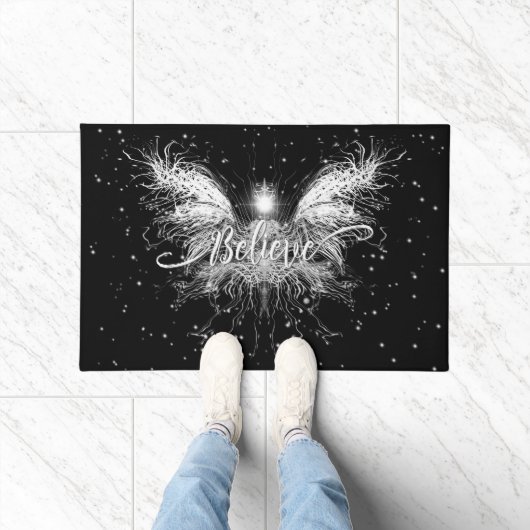 Geloof me Fairy Starlight Fantasy Black Deurmat (Binnen)
