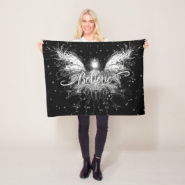 Geloof me Fairy Starlight Fantasy Black Fleece Deken