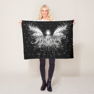 Geloof me Fairy Starlight Fantasy Black Fleece Deken