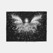 Geloof me Fairy Starlight Fantasy Black Fleece Deken (Voorkant (Horizontaal))