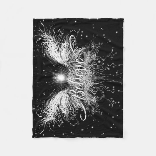 Geloof me Fairy Starlight Fantasy Black Fleece Deken (Voorkant)