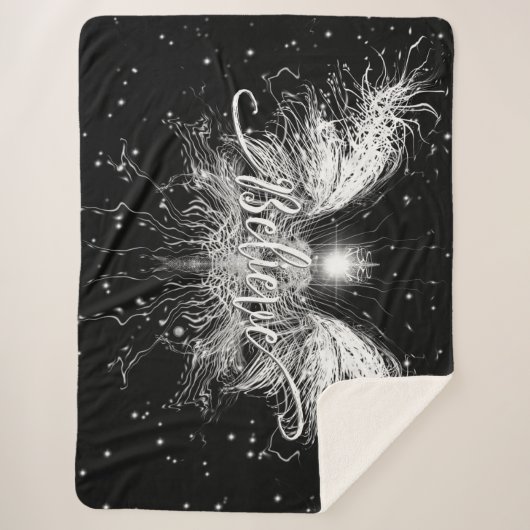 Geloof me Fairy Starlight Fantasy Black Sherpa Deken (Voorkant)