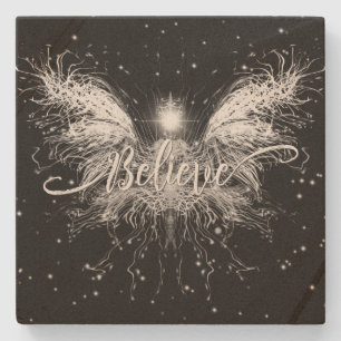 Geloof me Fairy Starlight Fantasy Black Stenen Onderzetter