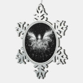 Geloof me Fairy Starlight Fantasy Black Tin Sneeuwvlok Ornament (Rechts)