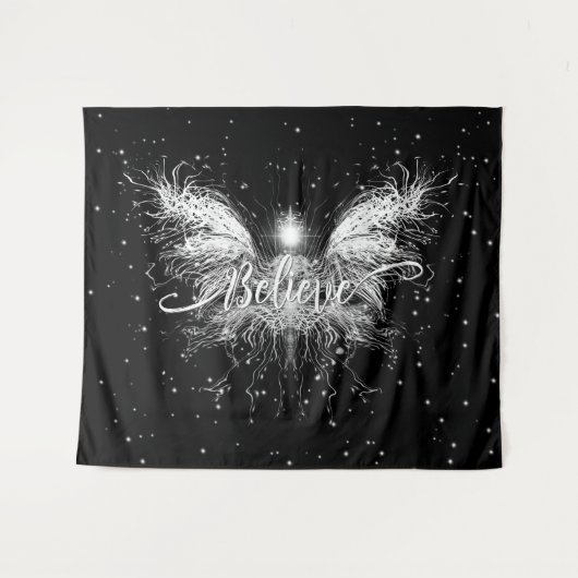 Geloof me Fairy Starlight Fantasy Black Wandkleed (Voorkant (horizontaal))