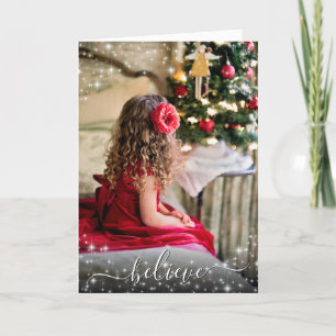 Geloof me. Feestelijke Sparkles Foto Overlay Kerst Feestdagen Kaart