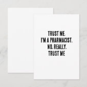 Geloof me, ik ben apotheker. Nee, echt, vertrouw m Bedankkaart (Voorkant / Achterkant)